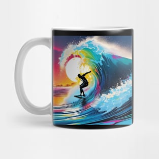 Colorful Surfer Design with Sun Mug